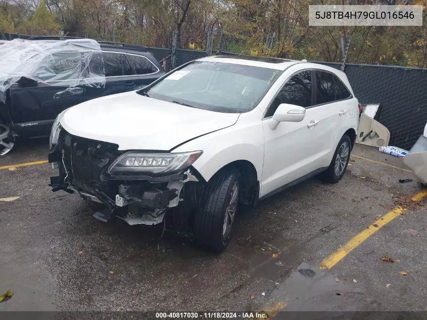 2016 Acura Rdx Advance VIN: 5J8TB4H79GL016546 Lot: 40817030