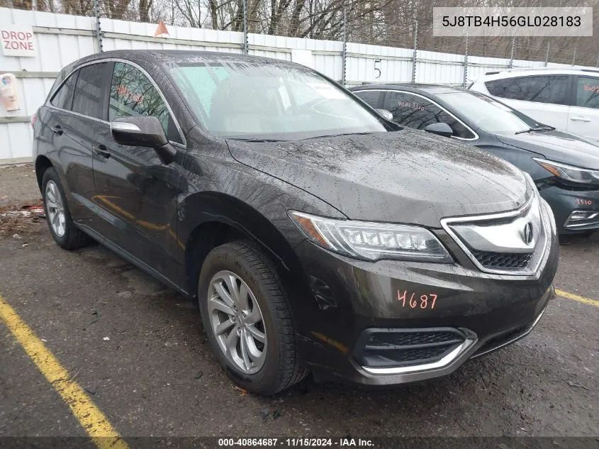 2016 Acura Rdx Technology Acurawatch Plus Packages/Technology Package VIN: 5J8TB4H56GL028183 Lot: 40864687