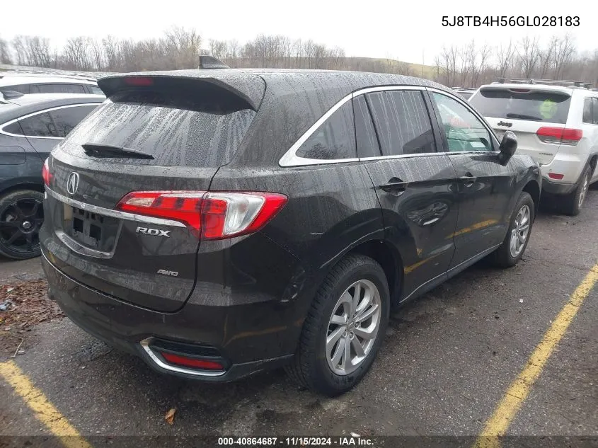 2016 Acura Rdx Technology Acurawatch Plus Packages/Technology Package VIN: 5J8TB4H56GL028183 Lot: 40864687