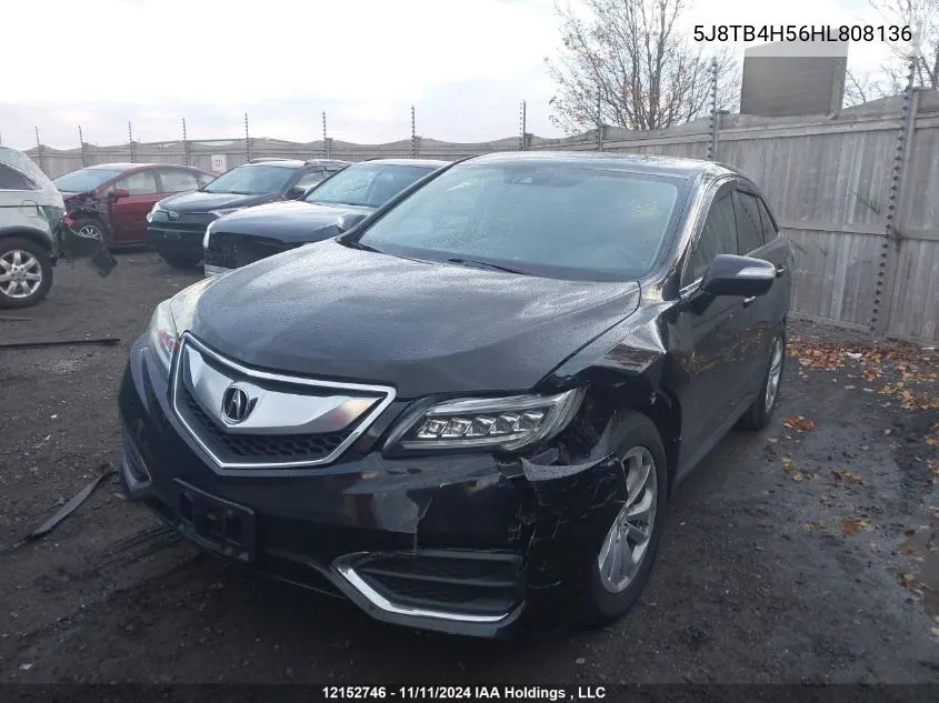 2017 Acura Rdx VIN: 5J8TB4H56HL808136 Lot: 12152746