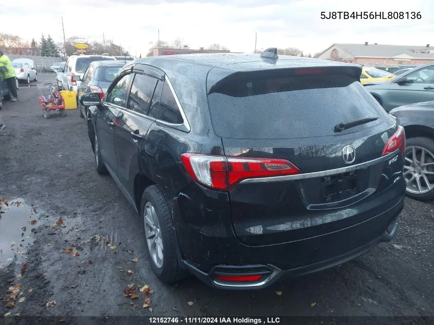 2017 Acura Rdx VIN: 5J8TB4H56HL808136 Lot: 12152746