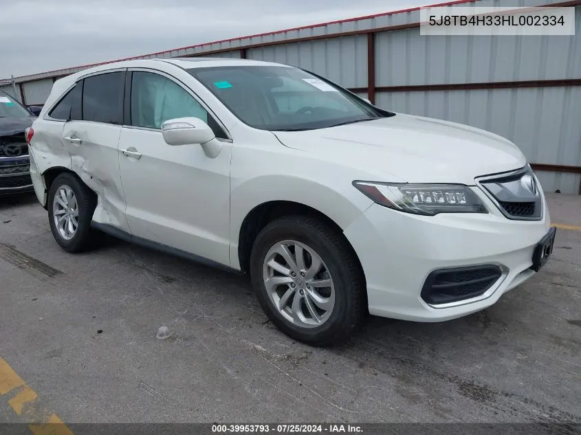 2017 Acura Rdx Acurawatch Plus Package VIN: 5J8TB4H33HL002334 Lot: 39953793