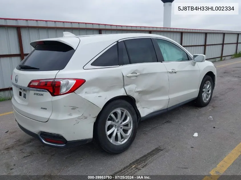 2017 Acura Rdx Acurawatch Plus Package VIN: 5J8TB4H33HL002334 Lot: 39953793