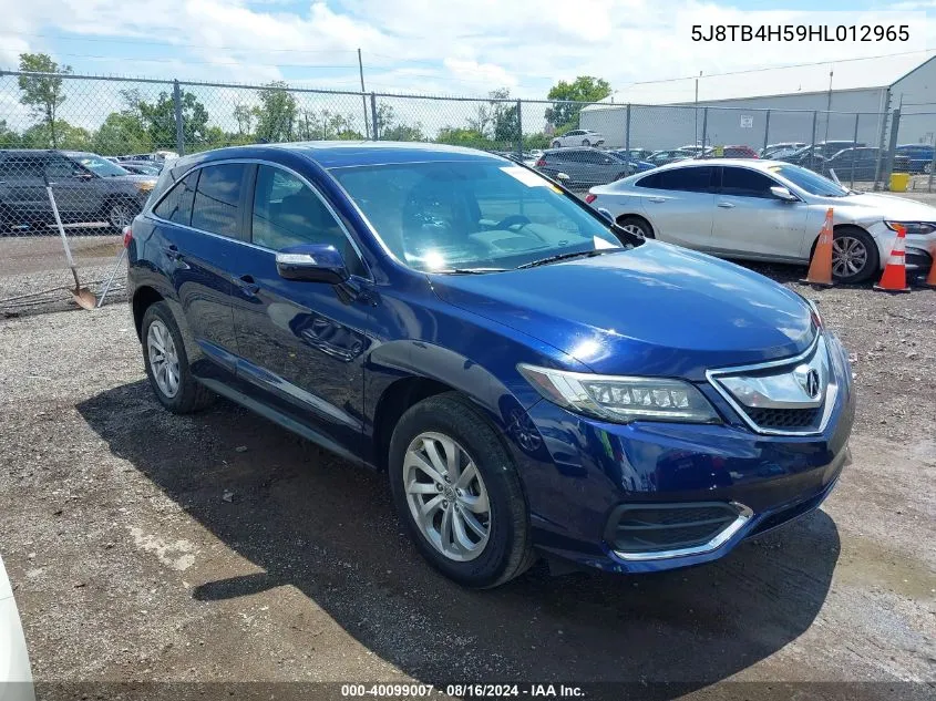 2017 Acura Rdx Technology Acurawatch Plus Packages/W/Technology Package VIN: 5J8TB4H59HL012965 Lot: 40099007