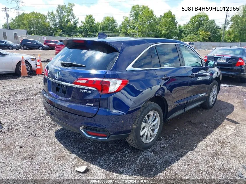 2017 Acura Rdx Technology Acurawatch Plus Packages/W/Technology Package VIN: 5J8TB4H59HL012965 Lot: 40099007