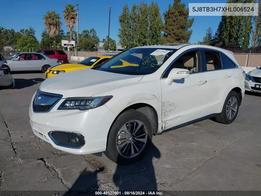 2017 Acura Rdx Advance Package VIN: 5J8TB3H7XHL006524 Lot: 40127001