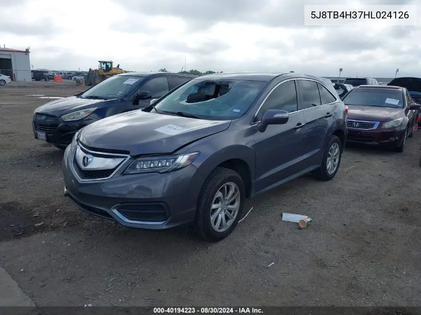 2017 Acura Rdx Acurawatch Plus Package VIN: 5J8TB4H37HL024126 Lot: 40194223