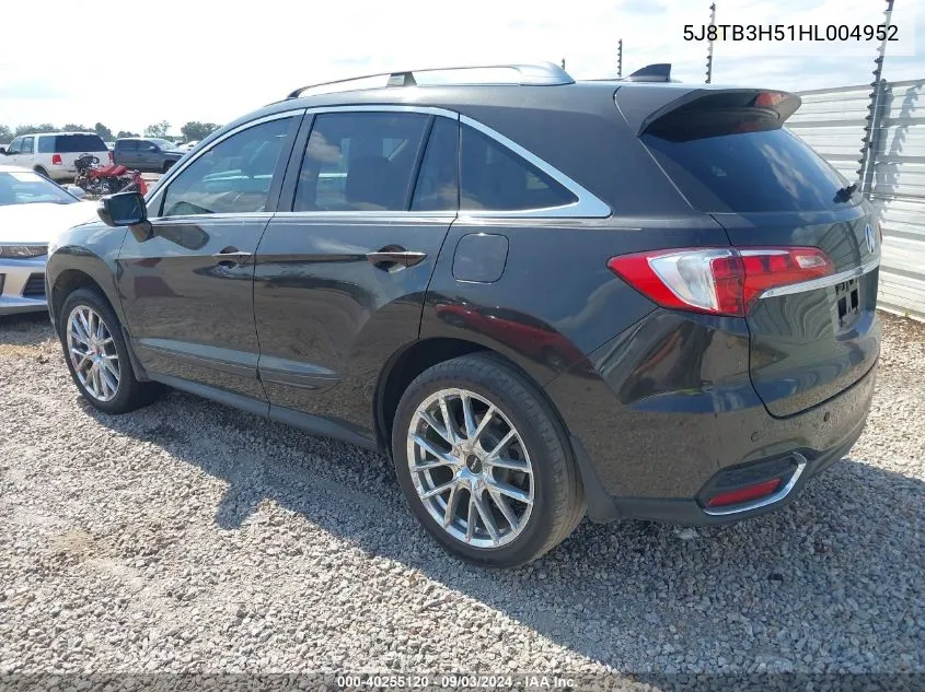 2017 Acura Rdx Technology Acurawatch Plus Packages/W/Technology Package VIN: 5J8TB3H51HL004952 Lot: 40255120