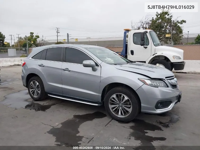 2017 Acura Rdx Advance VIN: 5J8TB4H79HL016029 Lot: 40282608