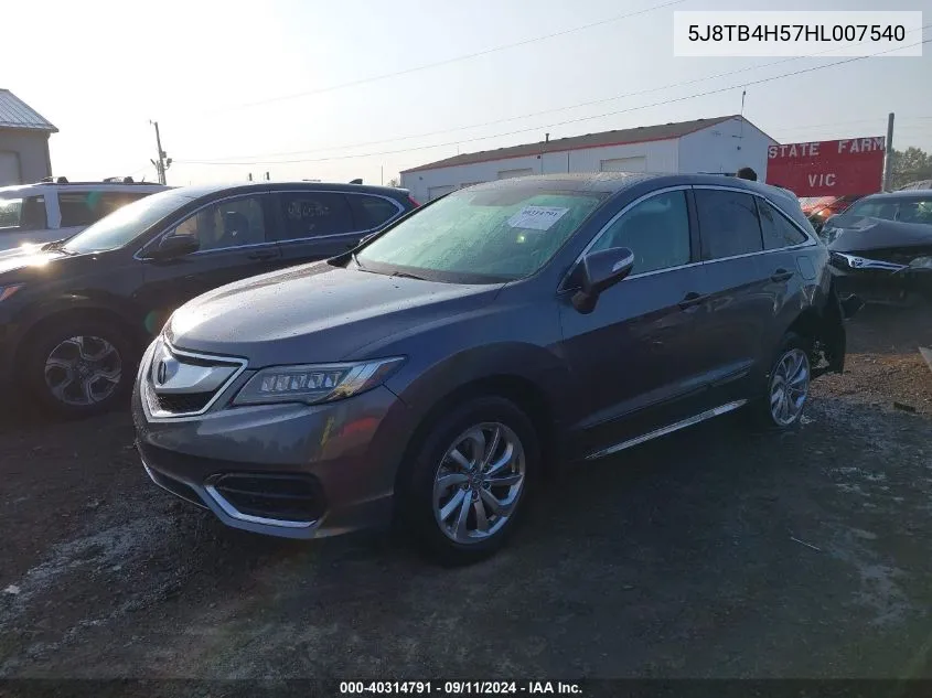 2017 Acura Rdx Technology Package/W/Technology/Acurawatch Plus Pkg VIN: 5J8TB4H57HL007540 Lot: 40314791