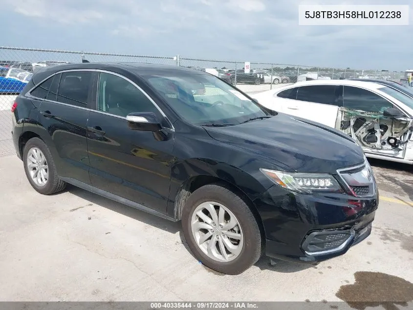 2017 Acura Rdx Technology Acurawatch Plus Packages/W/Technology Package VIN: 5J8TB3H58HL012238 Lot: 40335444