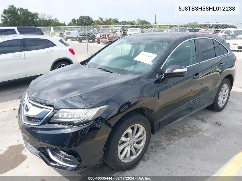 2017 Acura Rdx Technology Acurawatch Plus Packages/W/Technology Package VIN: 5J8TB3H58HL012238 Lot: 40335444