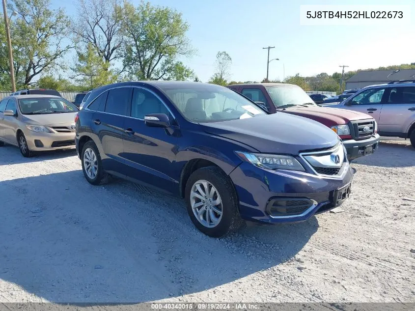 2017 Acura Rdx Technology Package/W/Technology/Acurawatch Plus Pkg VIN: 5J8TB4H52HL022673 Lot: 40340015