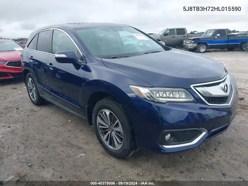 2017 Acura Rdx Advance Package VIN: 5J8TB3H72HL015590 Lot: 40375006