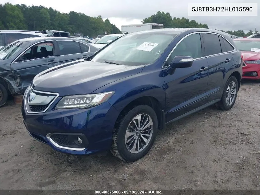 2017 Acura Rdx Advance Package VIN: 5J8TB3H72HL015590 Lot: 40375006