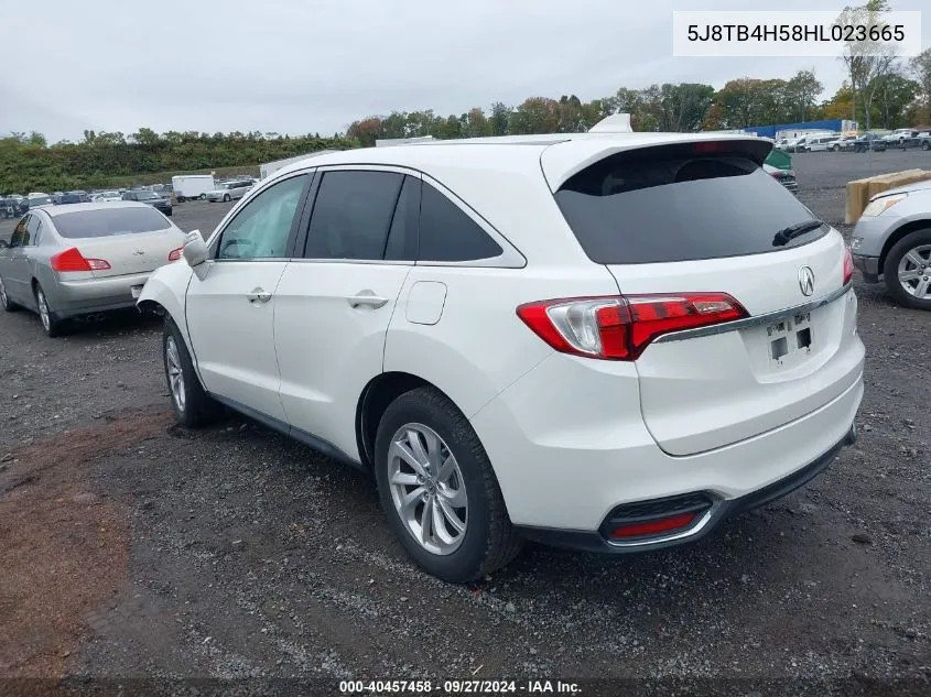 2017 Acura Rdx Technology Package/W/Technology/Acurawatch Plus Pkg VIN: 5J8TB4H58HL023665 Lot: 40457458