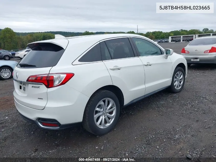 2017 Acura Rdx Technology Package/W/Technology/Acurawatch Plus Pkg VIN: 5J8TB4H58HL023665 Lot: 40457458