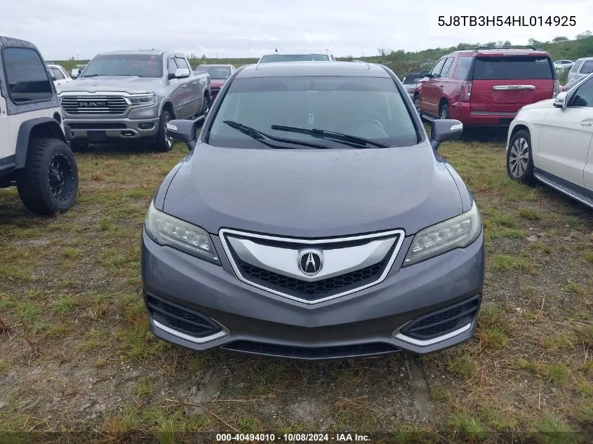 2017 Acura Rdx Technology Acurawatch Plus Packages/W/Technology Package VIN: 5J8TB3H54HL014925 Lot: 40494010