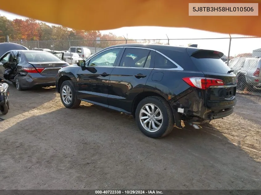 2017 Acura Rdx Technology Acurawatch Plus Packages/W/Technology Package VIN: 5J8TB3H58HL010506 Lot: 40722338