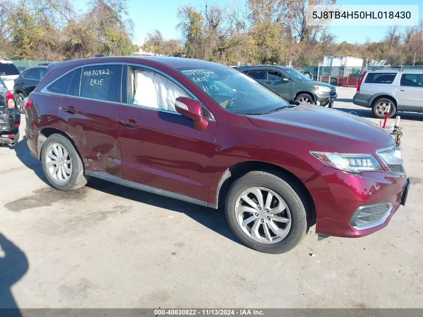 2017 Acura Rdx Technology Acurawatch Plus Packages/W/Technology Package VIN: 5J8TB4H50HL018430 Lot: 40830822