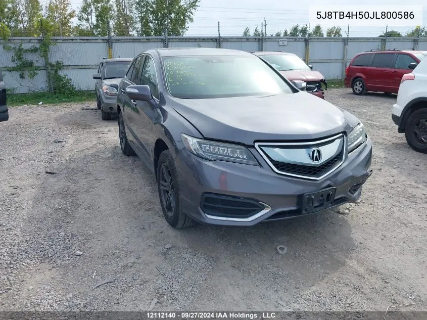 2018 Acura Rdx Technology VIN: 5J8TB4H50JL800586 Lot: 12112140