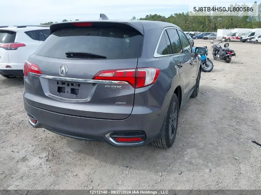 2018 Acura Rdx Technology VIN: 5J8TB4H50JL800586 Lot: 12112140