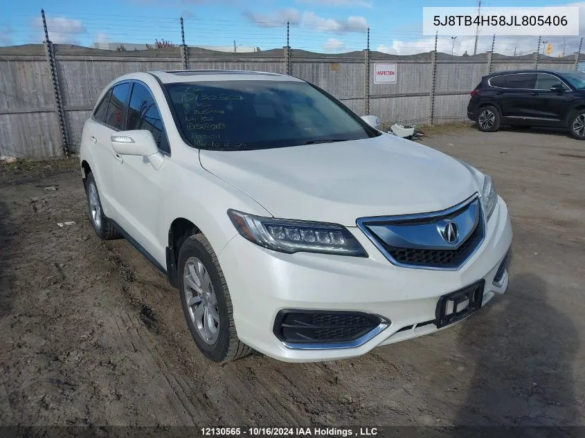 2018 Acura Rdx Technology VIN: 5J8TB4H58JL805406 Lot: 12130565