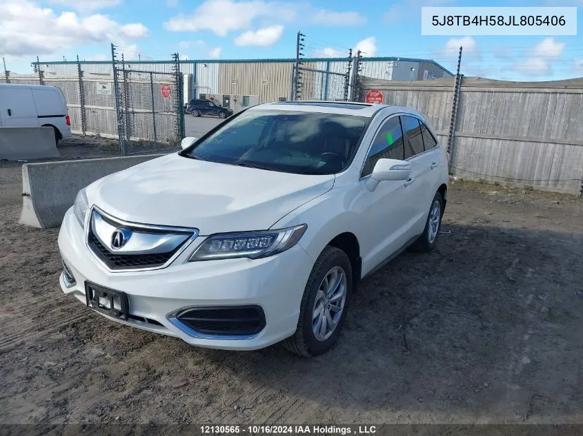 2018 Acura Rdx Technology VIN: 5J8TB4H58JL805406 Lot: 12130565