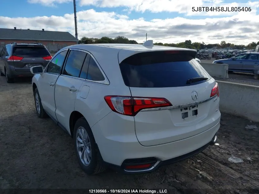 2018 Acura Rdx Technology VIN: 5J8TB4H58JL805406 Lot: 12130565