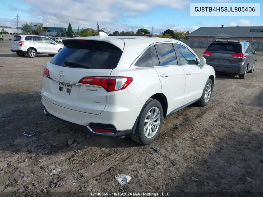 2018 Acura Rdx Technology VIN: 5J8TB4H58JL805406 Lot: 12130565