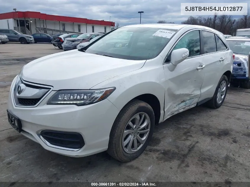 2018 Acura Rdx Technology Pkg/W/Technology/Acurawatch Plus Pkg VIN: 5J8TB4H54JL012877 Lot: 38661391