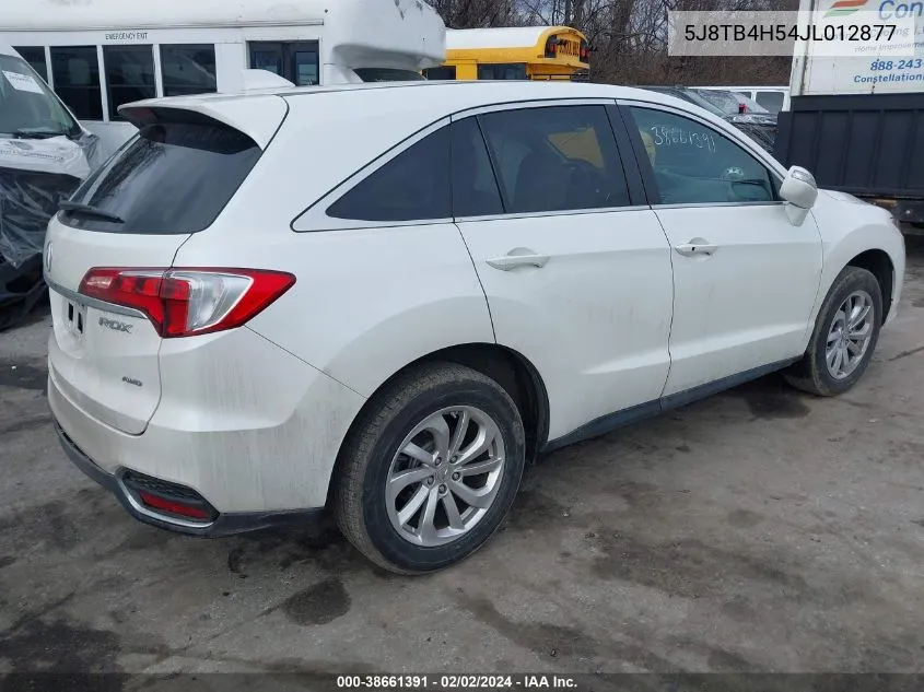 2018 Acura Rdx Technology Pkg/W/Technology/Acurawatch Plus Pkg VIN: 5J8TB4H54JL012877 Lot: 38661391