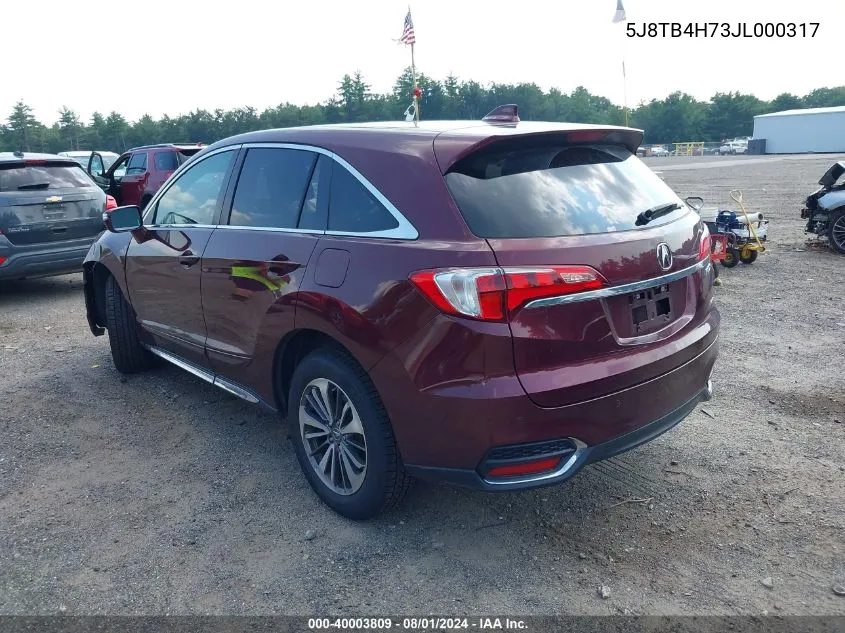 5J8TB4H73JL000317 2018 Acura Rdx Advance Package