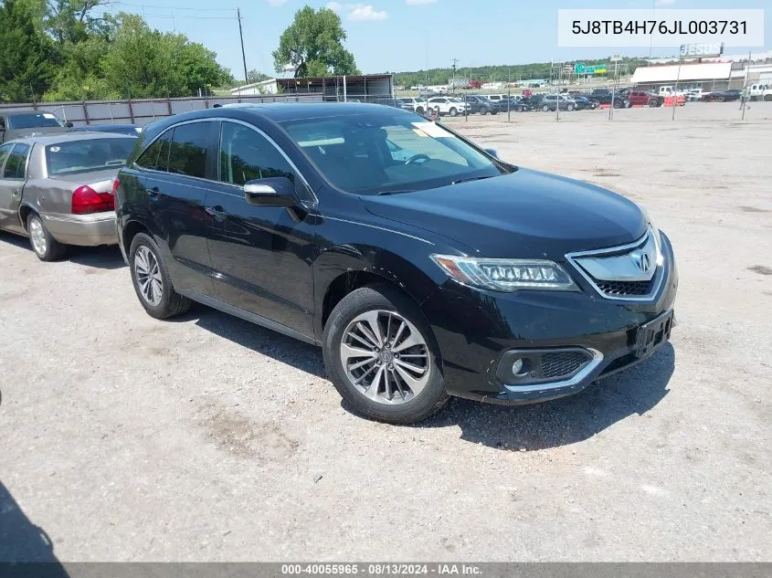 2018 Acura Rdx Advance Package VIN: 5J8TB4H76JL003731 Lot: 40055965