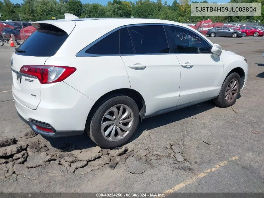 2018 Acura Rdx Technology Acurawatch Plus Packages/Technology Package VIN: 5J8TB4H59JL003804 Lot: 40224250