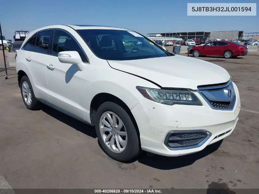 2018 Acura Rdx Acurawatch Plus Package VIN: 5J8TB3H32JL001594 Lot: 40256628