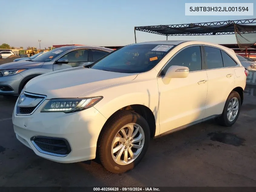 2018 Acura Rdx Acurawatch Plus Package VIN: 5J8TB3H32JL001594 Lot: 40256628