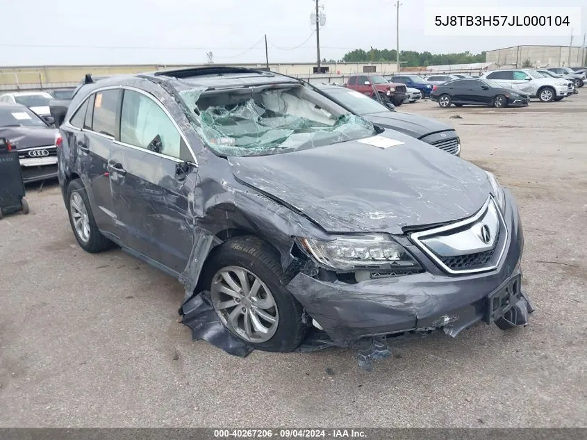 2018 Acura Rdx Technology VIN: 5J8TB3H57JL000104 Lot: 40267206