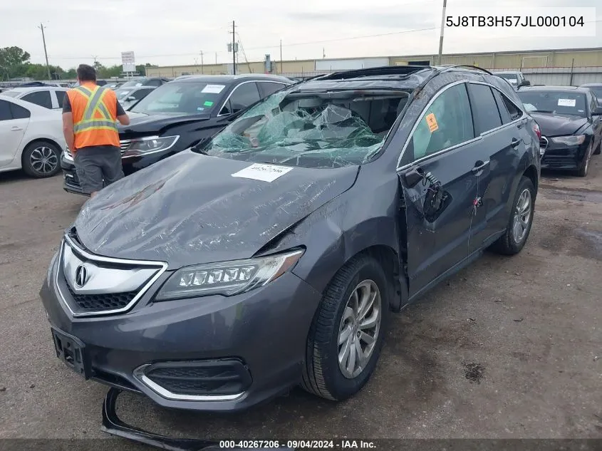 2018 Acura Rdx Technology VIN: 5J8TB3H57JL000104 Lot: 40267206