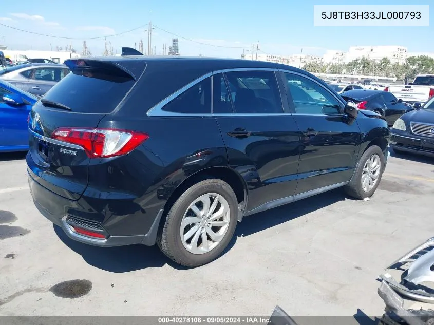 2018 Acura Rdx Acurawatch Plus Package VIN: 5J8TB3H33JL000793 Lot: 40278106