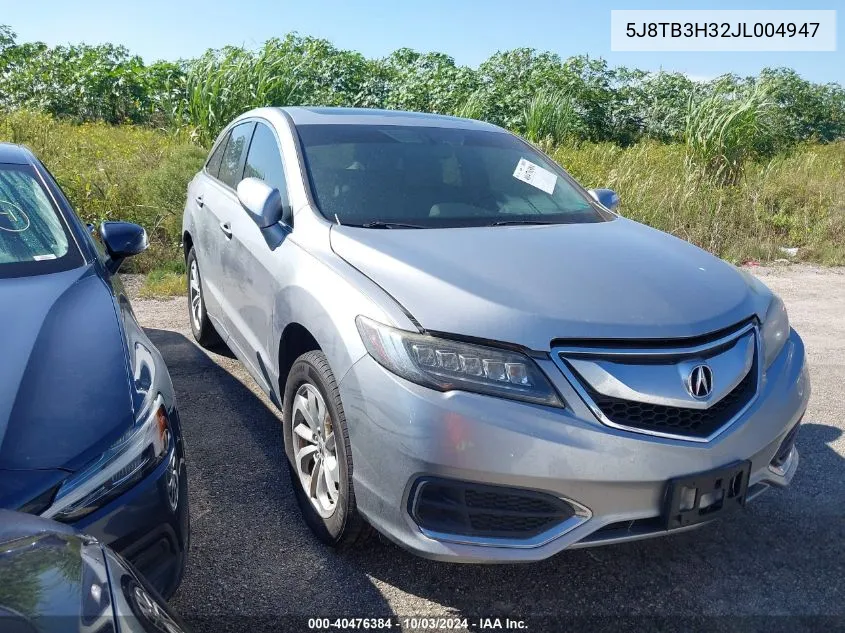 2018 Acura Rdx Acurawatch Plus Package VIN: 5J8TB3H32JL004947 Lot: 40476384