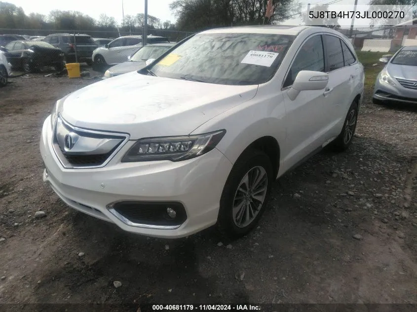 5J8TB4H73JL000270 2018 Acura Rdx Advance