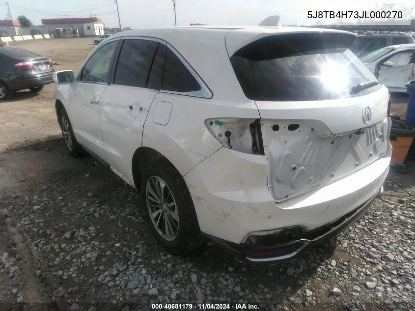 5J8TB4H73JL000270 2018 Acura Rdx Advance