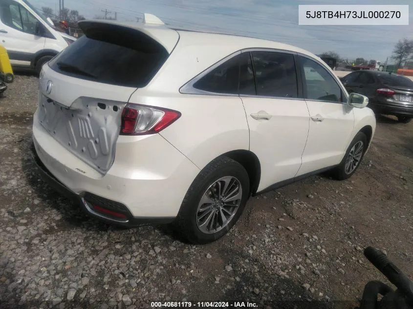 5J8TB4H73JL000270 2018 Acura Rdx Advance