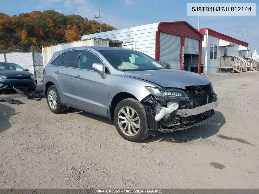 2018 Acura Rdx Acurawatch Plus Package VIN: 5J8TB4H37JL012144 Lot: 40703965