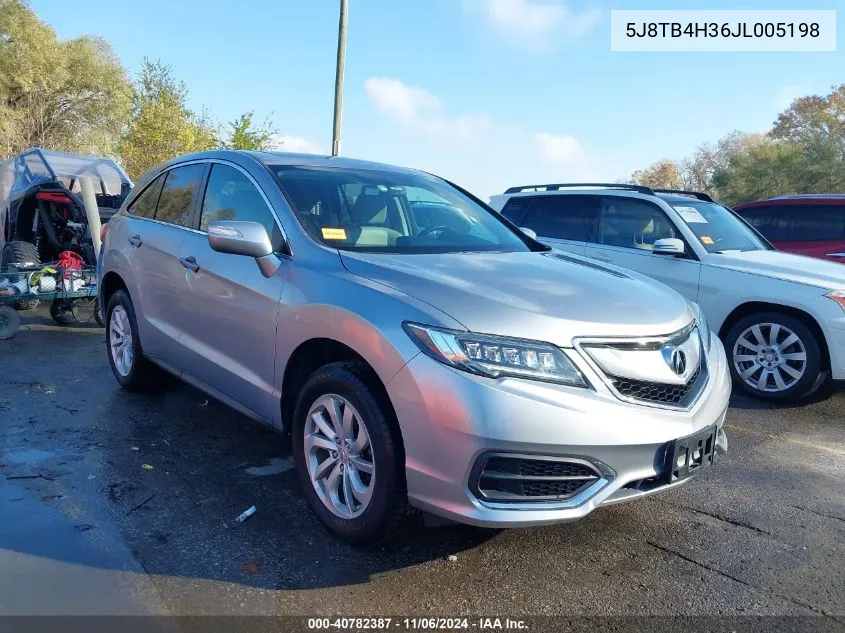 2018 Acura Rdx Acurawatch Plus Package VIN: 5J8TB4H36JL005198 Lot: 40782387