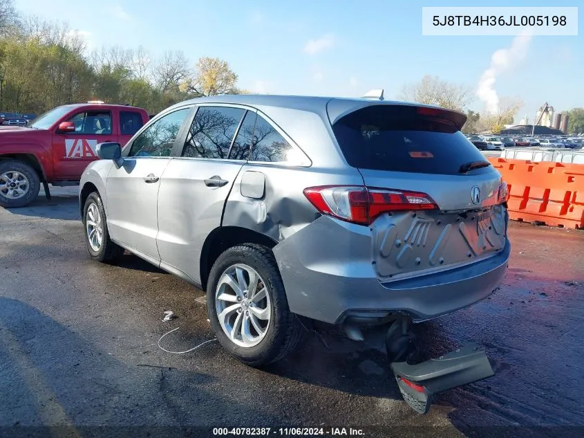 2018 Acura Rdx Acurawatch Plus Package VIN: 5J8TB4H36JL005198 Lot: 40782387