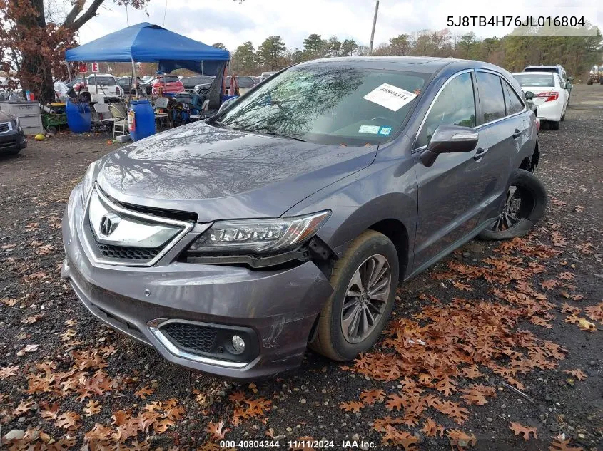 2018 Acura Rdx Advance Package VIN: 5J8TB4H76JL016804 Lot: 40804344