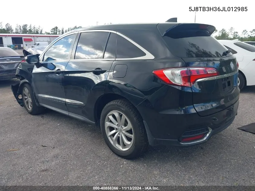 2018 Acura Rdx Acurawatch Plus Package VIN: 5J8TB3H36JL012985 Lot: 40858366