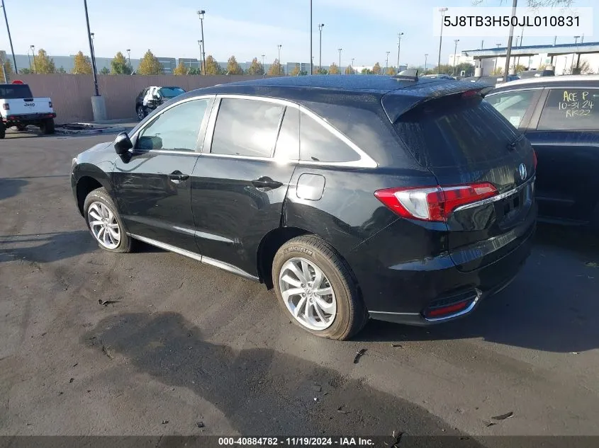 2018 Acura Rdx Technology VIN: 5J8TB3H50JL010831 Lot: 40884782